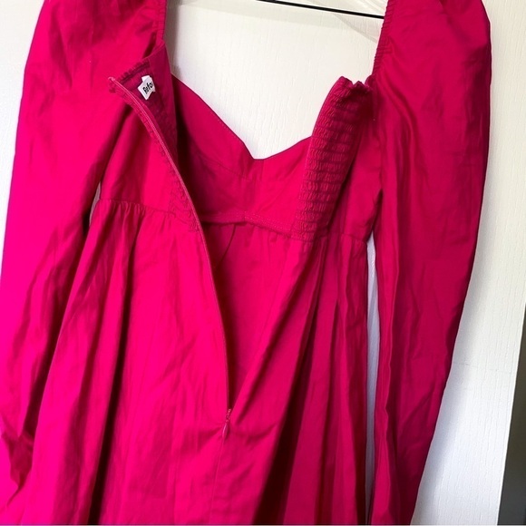 Reformation Dress Kenzi Long-Sleeve Babydoll Empire Mini Pink Rhubarb 4 GUC - Picture 7 of 10